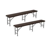 THINIA HOME Pack 2 Bancos Plegables Catering Efecto Madera 180x30x43cm