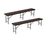 Pack 2 Bancos Plegables Catering Efecto Madera 180x30x43cm O91