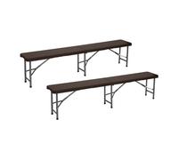 THINIA HOME Pack 2 Bancos Plegables Catering Efecto Ratán 180x30x43cm