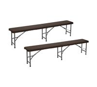 Pack 2 Bancos Plegables Catering Efecto Ratán 180x30x43cm Thinia Home