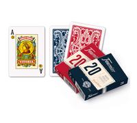 Pack 2 Barajas Poker español Fournier 55 cartas trasera roja y azul Indices estandard Nº 20 - Juego de Cartas Naipes - Hecho en España