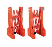 Pack 2 - Barricada Extensible hasta 2m Rellenable y Reflectante - Vallas Extensibles de Obra - Barrera Portátil con Asa y Bloqueo para Seguridad, Construcción y Control de Espacios
