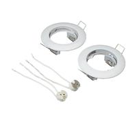 wonderlamp Basic Pack de Empotrables para Techo Color Blanco, Incluye Portalámparas GU5.3. Ojo de Buey Decorativo. 7.8 x 2.7 cm, 2 Unidades.