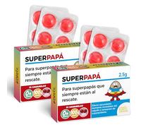 Pack 2 Blíster Caramelos Divertidos | SUPERPAPÁ | 24 caramelos sin azúcar | Regalo para el Día del Padre | Humor y detalle original para padres | Sabor cereza
