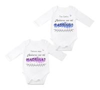Pack 2 Body Bebe personalizado '¿Quieres ser mi Padrino/Madrina?'
