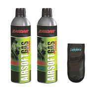 Pack 2 Botellas Gas + Siliconas de 750 ml para Pistolas de Airsoft Que Funcionan por Gas + Funda Portabolas Outletdelocio.