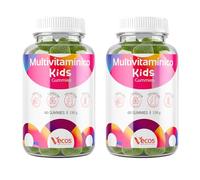 Pack 2 Botes de Gominolas Multivitaminas para Niños con Vitaminas A C D y Complejo B Zinc y Yodo Sabor Lima - 120 Gummies