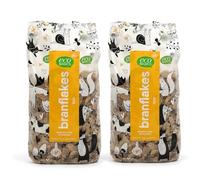 Pack 2 Branflakes EcoBasics Bio 375 g, 750 g total, cereales integrales con salvado de trigo, ricos en fibra, para desayuno con leche, yogur o bebida vegetal.