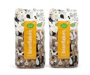 Pack 2 Branflakes EcoBasics Bio 375 g, 750 g total, cereales integrales con salvado de trigo, ricos en fibra, para desayuno con leche, yogur o bebida vegetal.