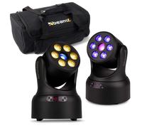 Pack 2 Cabezas Móviles LED RGBW BeamZ Nova68g-bk con Gobo y Maleta AC-135