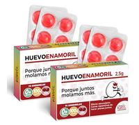 Pack 2 Cajas Caramelos Divertidos para San Valentín | HUEVOENAMORIL CHICA | Regalo con 24 Caramelos sin Azúcar | Regalo Original para Parejas, Amigos y Familia | Sabor Cereza