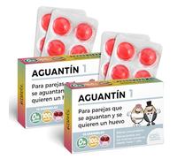 Pack 2 cajas de caramelos AGUANTÍN 1 | 24 caramelos sin azúcar sabor cereza | Regalo divertido para parejas que celebran su 1er aniversario con amor, humor y muchas ganas de aguantarse más