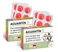 Pack 2 cajas de caramelos AGUANTÍN 5 | 24 caramelos sin azúcar sabor cereza | Regalo original para parejas que llevan 5 años juntos y todavía se quieren (y se soportan) un huevo