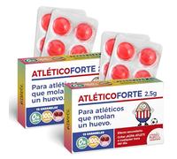 Pack 2 cajas de caramelos ATLÉTICOFORTE | 24 caramelos sin azúcar sabor cereza | Regalo doble divertido para colchoneros fieles | Regalo doble de cumpleaños o broma para fans del Atleti