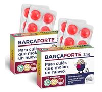 Pack 2 cajas de caramelos BARÇAFORTE | 24 caramelos sin azúcar sabor cereza | Regalo doble original para culés de corazón | Ideal para gritar ¡Visca Barça! en cada bocado