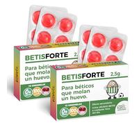 Pack 2 cajas de caramelos BETISFORTE | 24 caramelos sin azúcar sabor cereza | Detalle gracioso para béticos que no fallan | Regalo doble para cumpleaños, ferias o verdiblancos con arte