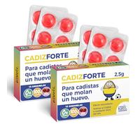 Pack 2 cajas de caramelos CÁDIZFORTE | 24 caramelos sin azúcar sabor cereza | Regalo doble divertido para cadistas con alegría | Detalle ideal para fans del Cádiz que no callan ni debajo del agua