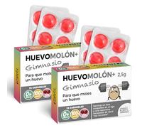 Pack 2 cajas de caramelos HUEVOMOLÓN Gimnasio | 24 caramelos sin azúcar sabor cereza | Regalo divertido para culturistas, entrenadores, amantes del fitness o locos del gym con mucho músculo y humor
