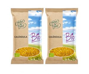 Pack 2 Caléndula Flor y Pétalos Herbes del Molí Bio 15 g, Planta Ecológica para Infusión, Mezclas Herbales, Recetas Naturales y Uso Tradicional, Total 30 g