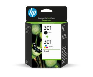 Pack 2 Cartuchos de Tinta Original HP 301 Negro + Tricolor