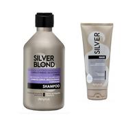 Pack 2 - Champú 400 ml. y Mascarilla 200 ml. Silver cabello blanco y platino, reduce los tonos amarillentos. Paquete 2 unidades (1 x 400 ml. y 1 x 200 ml.) Deliplus