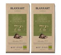 Pack 2 Chocolate Classic Negro 72% Blanxar Bio 75 g, 150 g total, tabletas ecológicas de cacao de República Dominicana, veganas, sin gluten, origen único.