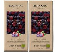 Pack 2 Chocolate Classic Negro Frambuesa y Açaí Blanxar Bio 75 g, 150 g total, tableta ecológica 72% cacao, con frambuesa y açaí, chocolate negro de sabor intenso.