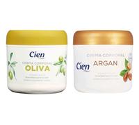 Pack 2 - Cien - Crema Corporal Hidratante Oliva 250 ml. + Crema Corporal Argán 250 ml. Suavidad para tu piel. Pack 2
