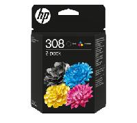 HP Paquete de 2 Cartuchos de Tinta Original 308 negra/tricolor