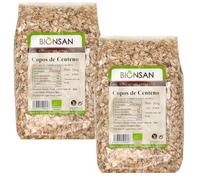 Pack 2 Copos de Centeno Bion san Bio 500 g, 1 kg total, copos ecológicos de proximidad, cereal vegano, sin azúcar, sin huevo, sin lactosa, ideal para desayunos y recetas.