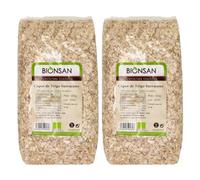 Pack 2 Copos de Trigo Sarraceno Bion san Bio 500 g, 1 kg total, copos ecológicos de trigo sarraceno, cereal vegano para desayunos, recetas y cocina diaria.