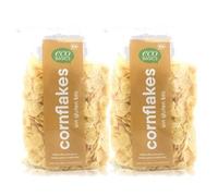 Pack 2 Cornflakes Sin Gluten EcoBasics Bio 200 g, cereales ecológicos crujientes para desayuno, con maíz 93%, azúcar de caña y maíz malteado, 400 g en total.