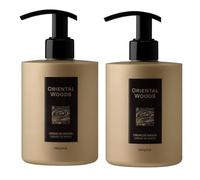 PACK 2 | Crema de manos Oriental Woods Deliplus con dosificador | Con Manteca de karitéy y Vitamina E | 2 Tarros de 290 ml