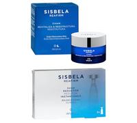 Pack 2 - Crema Facial Revitaliza y Reestructura 50 ml. con ácido Ribonucleico RNA todo tipo de pieles + Sérum Reductor Instantáneo de bolsas y ojeras Sisbela Reafirm. Caja 5 unidades de 2 ml. (10 ml.)
