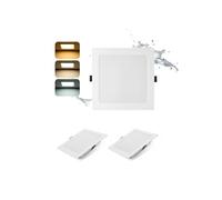 Pack 2 Downlight LED Techo Cuadrado 16W 3 Tonos 1400lm Agujero Ø145-160mm | Grebeam Downlight LED 160mm 16W Equiv. 150W Halógenos IP44 Ultrafino 30mm de Fondo 3000K/4000K/6000K para Baño y Salón