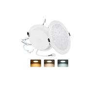 Pack 2 Downlight LED Techo Empotrable 24W 3 Tonos 2200lm Agujero Ø185-210mm | Grebeam Downlight LED 200mm 24W Equiv. 230W Halógenos IP44 Ultrafino 30mm de Fondo 3000K/4000K/6000K para Baño y Salón