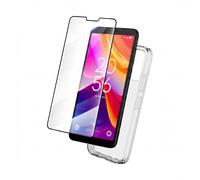 Pack 2-en-1 Funda Flexible y Protector de Pantalla Vidrio Templado para TCL 501