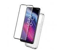 Pack 2-en-1 Funda Flexible y Protector de Pantalla Vidrio Templado para TCL 505