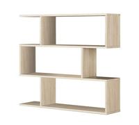 Pack 2 estanterías diseño zig-zag librerías alta y baja color roble canadian