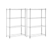 Pack 2 estanterías metálicas con 4 baldas ajustables 137x91.4x35.5cm 320kg o91