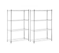 THINIA HOME Pack 2 Estanterías Metálicas con 4 Baldas Ajustables 137x91.4x35.5cm 320Kg