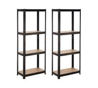 Pack 2 Estanterías Metálicas con 4 Baldas Ajustables 148x60x30cm 240Kg O91