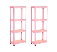 THINIA HOME Pack 2 Estanterías Metálicas con 4 Baldas Ajustables 148x60x30cm 240Kg