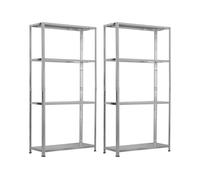 7H SEVEN HOUSE Pack 2 Estanterías Modulares Metálicas SteelSmart con 4 Baldas 160kg 145x30x70cm 7house