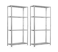 Pack 2 Estanterías Modulares Metálicas SteelSmart con 4 Baldas 160kg 145x30x70cm 7house