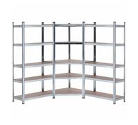 Pack 2 Estanterías Modulares y 1 Estantería Esquinera Galvanizadas 5 Baldas Ajustables GH91