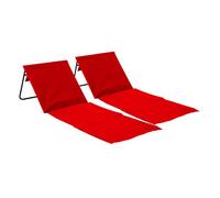 7H SEVEN HOUSE - Esterilla Plegable de Playa Acolchada con Respaldo, Acero y Tela Oxford, Impermeable, Secado Rápido, Diseño Portátil, Bolsillo Trasero, Asa de Transporte, Pack 2