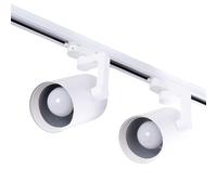 Pack 2 Foco de Carril Monofásico E27 PAR30/A65 - Blanco | Lumiastra|Greenice