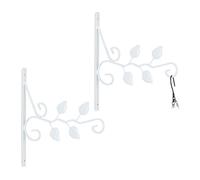 Pack 2 ganchos macetas pared blancos Colgadores macetas jardín Perchas pared