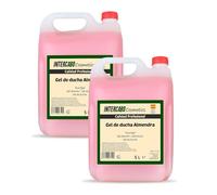 Pack 2 garrafas gel de ducha fragancia flor de almendro 5 litros - total 10 litros - fórmula con pH neutro para higiene diaria - uso en hoteles, alojamientos o gimnasios - Intercabo Cosmetics